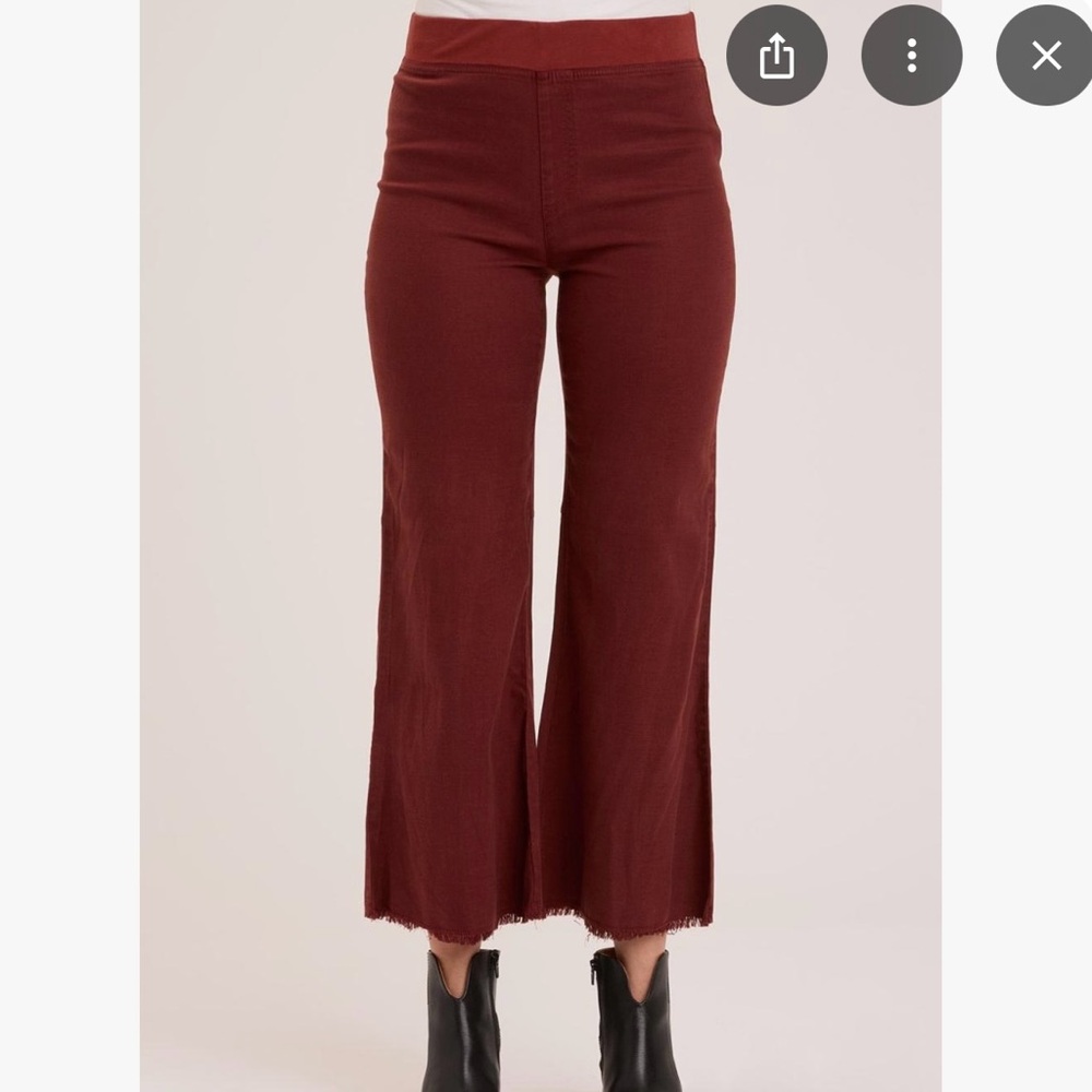 Excl Cond XCVI Hydra Flare pant Burgundy Wide-Leg sz XL wine port